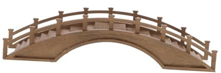 Amosfun Miniatur Holzbogenbrücke für Mikrolandschaften Mittelgroß aus Robustem Holz Dekorative Kleiner Brückenfigur für Gartenbonsai und Puppenhaus