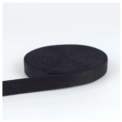 HUIJIQX Banda elástica de nailon de 10/20/50 m, 6-18 mm, para ropa interior, correa de hombro, sujetador, bandas de goma, accesorios de cinta para cinturón de ropa (negro, 50 metros_18 mm)