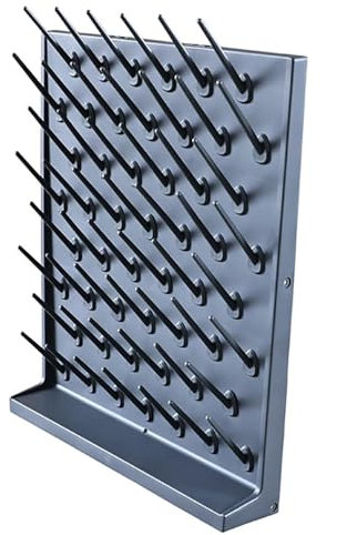 Abtropfgestell für Laborgläser mit abnehmbaren Heringen, 45°-Winkel-Design für effizientes Entwässern, Wandmontage für Reagenzgläser, Becher, Flaschen