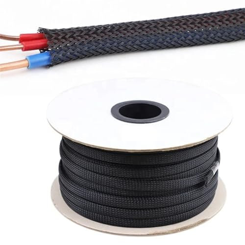 LCKKJHG Cable Sleeve Black Cable Sleeve Length1/3/5/50/100M Insulated Braided Sleeving Data Line Protection Wire Cable Flame-Retardant Nylon Tube(200 Meter,2 mm)