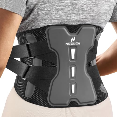 NEENCA Ceinture lombaire pour soulager les douleurs du bas du dos avec système de soutien bionique, ceinture de soutien lombaire réglable pour hommes et femmes avec coussin lombaire, maille douce.