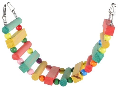 TOYANDONA Escalera De Madera Natural Cuentas De Colores para Loros Juguete De Escalada para Entrenamiento De Loros para Jaulas