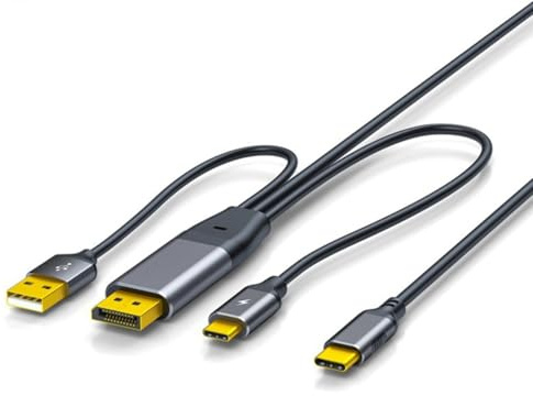 ZIDDAR USB C To DisplayPort 4K@60Hz Cable Touch Function For Nreal Xreal L Mobile Screens Glasses Gaming Systems DP To USB C Cable For Mobile Monitor