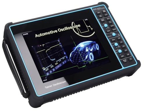 Oscilloscope Numérique, Résolution 100 à 240V 800x600 Résolution 200MHz Bande Passante Construite en Oscilloscope Portable de Batterie 7500mAh pour l'automobile pour l'automobile (Prise UE)