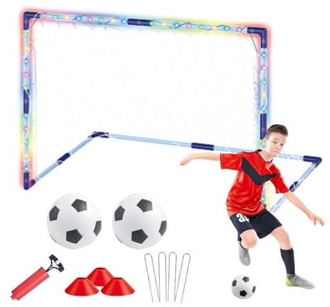 Reti da calcio per bambini per cortile, set di porte da calcio pop-up per bambini, schermo per porta da calcio, attrezzatura sportiva portatile per parco giochi al coperto, spiaggia, allenamento