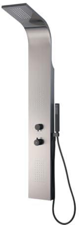Essebagno Esseflat panel de ducha hidromasaje termostático gris pistola metal