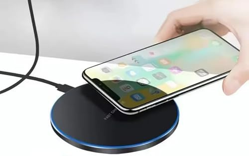 Chargeur sans Fil Design Ultra-Mince 100W, Station de Charge à Induction sans-Fil, Câble Type-C/USB 1 Mètre, Noir, Blanc ou Gris Silver (Noir + Câble 1m)