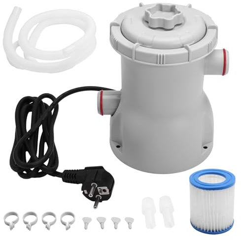 Wadakada Pompe de Filtre de Piscine, 330 GPH, Filtres de Piscine Électriques, Petite Pompe de Filtre de Piscine (Prise UE)