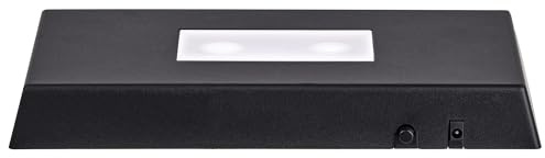 EUSTUMA LED Light Base Rectangle Display Stand In A Variety of Colors,Suitable for Glass Crystal Artwork,Holiday Party Decoration (Black, Large)