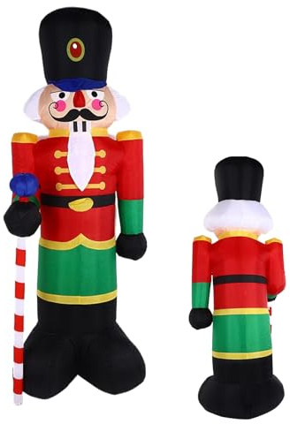 Uoqpty Cascanueces Inflable de Decoración para Navidad | Decoración Inflable con Luces LED,Decoraciones Navideñas Inflables para Exterior,para Familia Amigos Fiesta de Interior Vacaciones Jardín