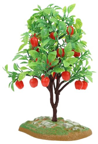 LOLIPPYY Modèle de Mini Pommier Miniature en Résine Réaliste Feuilles et Pommes Arbre Fruitier Décoratif pour Maquettes Scènes Miniatures et Maisons de Poupée Accessoire de Paysage