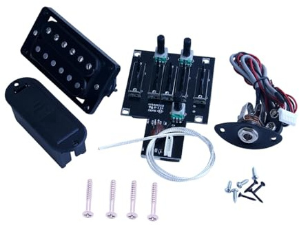 TISHITA Guitar Pickup 4 Band Preamp EQ Tuner Premium Piezo Pickup Preamp Verstärker für Konzertgitarren mit Präzisem Vierbandigem EQ Und Chromatischem Tuner P, Bs01
