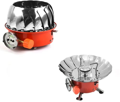 Cocina Camping Gas Portatil, Fancysky 2800W Estufa de Gas Plegable Portátil, Hornillo de Gas Portatil Mini, Hornillo Camping Plegable, 468G, A Prueba de Viento, Ligero Duradero, Barbacoa
