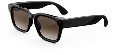 Meta Fury Nero classico | AI glasses unisex, Fotocamera da 12 MP, Traduzione in tempo reale — Risoluzione 3K HD — Oltre 8 ore di autonomia — Lenti marrone sfumato