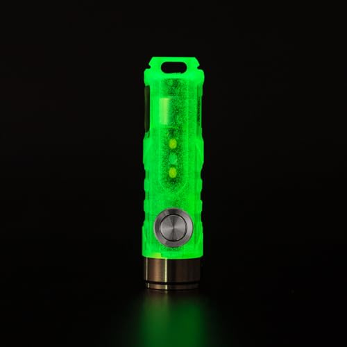 RovyVon A5 Rechargeable Torch Mini Super Bright EDC Keyring Torch with Sidelight Glow in The Dark for Camping, Hiking, Outdoors