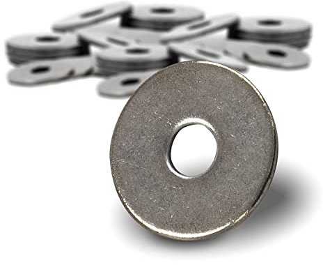 PROTECH 100 Stück Karosseriescheiben für M5 rostfreier Edelstahl A2 V2A Kotflügelscheiben Unterlegscheiben U-Scheiben 5,3x30mm Außendurchmesser 30mm
