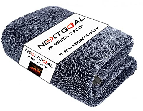 N/D Panno Microfibra Auto 600gsm, Altissimo Grado di Assorbimento, 70x90 cm per Asciugatura, Lavaggio, Lucidatura della Carrozzeria Auto e Moto, Pulizia vetri, Cattura Polvere, NEXTGOAL