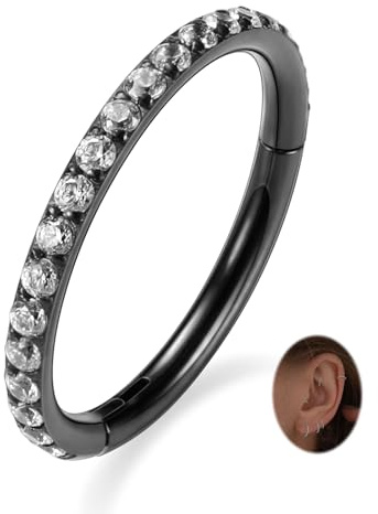 Opal CZ Conch Hoop Ring Septum Schmuck Türkis Nahtloser Clicker Ring Daith Ohrringe Chirurgischer Stahl Turm Tragus Conch Piercing Schmuck Kleiner Hoop Ohrring Nasenring 20G 18G 16G 14G 12G
