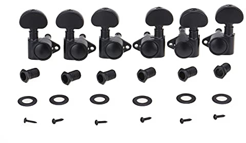 Musiclily Ultra 3L3R Roto-Style Geschlossen Gitarre Mechaniken für Les Paul LP SG Style E-Gitarre oder Akustikgitarre, Schwarz