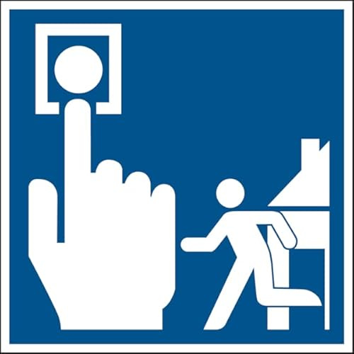 Dreifke® Aufkleber Hinweisschild, Hausalarm, 150 x 150 mm, langnachleuchtend Folie selbstklebend, langnachleuchtend 150x150mm