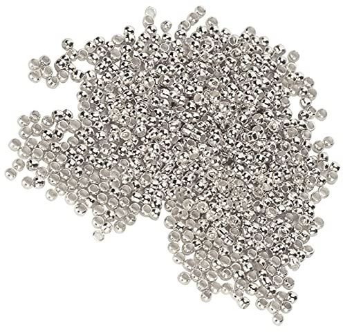 500 Stück Quetschperlen, runde Zwischenperlen, langlebig, DIY-Stopperperlen, Schmuckherstellung, Stopperperlen, exquisite Handwerkskunst für Halsketten, Armbänder, DIY(Silber)