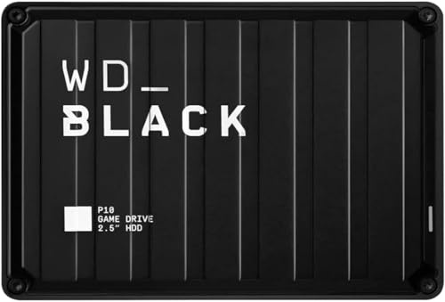 WD_BLACK P10 Game Drive 2TB external portable HDD Gaming drive, for On-The-Go Access To Your Game Library - Works with Console or PC, save up to 125 games, black
