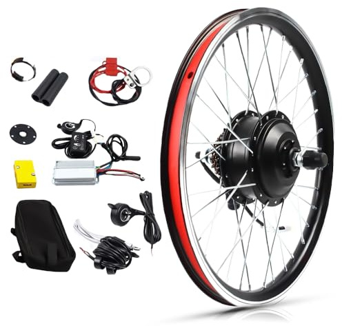 JINPRDAMZ 20 Zoll Ebike Umbausatz mit LCD Display, 48V 1000W Heckmotor Fahrrad E-Bike Hub Umbausatz, E-Bike Hinterrad Umbausatz Kit Elektrofahrrad Umbausatz