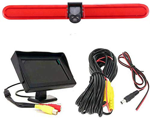 Dynavsal HD Bremsleuchte Rückfahrkamera Set mit 4.3 Zoll LCD Monitor Ersatz für VW Multivan T5 Camper T6 Hochdach/Caravelle Campmobil 7E 7H SG SH/Seat Arosa 6H/Lupo Diesel Petrol Hatch FWD I 6E1,6X1