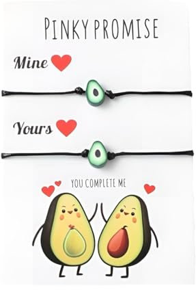 Freundschaftsarmbänder Avocado | Pärchen Armbandänder | Freundschaftsarmbänder set 2 Stück - Geschenk für Freunde, Pärchengeschenk - Geschenkidee Armband