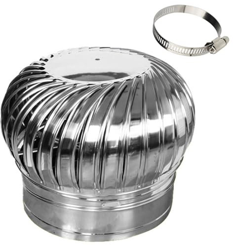 HJXGQJM Comignoli Girevoli, Presa di Ventilazione A Parete, Griglia di Ventilazione Rotonda A Parete in Acciaio Inox, Cappa Aspirante in Acciaio Inox(11.8inch(300mm))