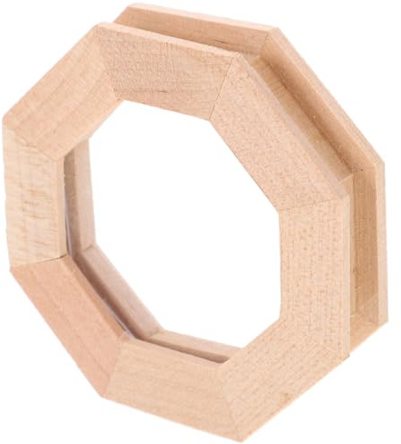 Toyvian FenêTre Octogonale Miniature en Bois Cadre de Fenêtre Octogonal Miniature 1:12 Portes en Bois Maison Poupée Meubles Cadre pour ScèNes Et Jardins DIY Accessoire Meubles