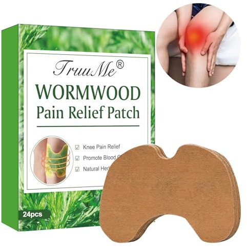 24 Pièces Patch Chauffant, Patch Anti Douleur Genou, Patch Genoux Anti Douleur, Patch Moxibustion Auto-Chauffant, Patch Anti-Douleur en Absinthe, pour le Soulagement de la Douleur au Genou