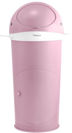 Kindsgut Windeleimer Wal zartrosa inkl. Nachfüllfolie, geruchsdicht durch doppelte Geruchsklappe, leichte Reinigung, schönes Wal-Design