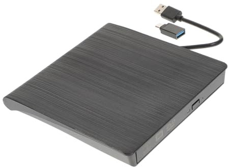 Uonlytech Lecteur Optique Externe USB Noir Graveur CD DVD RW avec Plateau Amovible Compatible avec Ordinateurs Portables Bureau