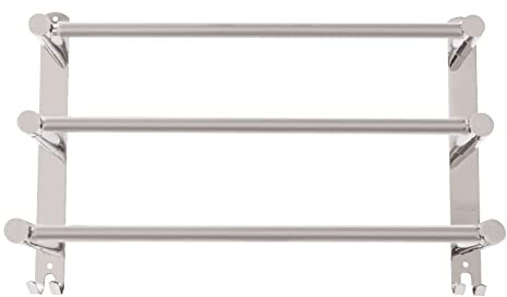 Edelstahl Handtuchhalter Ausziehbar 43-78CM Edelstahl Ohne Bohren Handtuchstange Wand Wandregal Geeignet Bad Wandmontage Handtuchhalter für Badezimmer küche badetuchhalter (Silber 3-Schicht)
