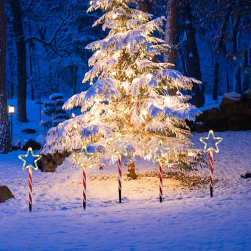 Supvox 1 Satz Weihnachts-stehlampe Weglampe Weihnachtsgehweg Lichter Weihnachtsschmuck Weihnachtliche Rasenpfähle Lichter Wegmarkierungspflock Outdoor-dekore Weihnachtsweglicht Weiß Abs