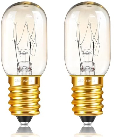 Caldarax T20 E14 Salt Lamp Bulbs Dimmable, Pygmy Bulb E14 SES Small Edison Screw, 150LM Warm White 2700K, AC 220-240V, for Ovens, Microwave, Sewing Machine, Fridge, Scentsy Warmer, 2 Pack