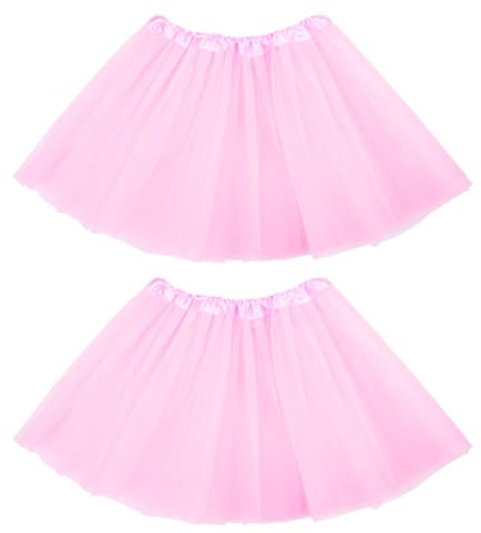 JSTHHTT 2 Pièces Jupe Tulle Femme Adulte Adolescent Parti Ballet Danse, Jupe en Tulle pour Femme, Jupe Tutu Femme 3 Couches, années 80 fête Halloween Carnaval Costume de fête