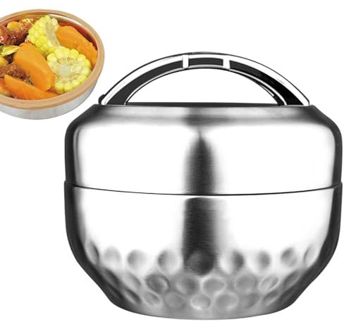 Thermobehälter Für Lebensmittel – Vorratsbehälter Für Lebensmittel | 2-lagige Snackbox Aus Edelstahl, 1 L Auslaufsichere Lunchbox Für Tägliche Mahlzeiten, Schulessen Und Mahlzeiten Im Freien