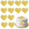 12 Pcs Mothers Day Cupcake Toppers, Gold Acrylic Cake Decoration, Heart Engraved Cupcake Picks Dessert Insert Topper Decorations, Mothers Day Party Cake Decorations
