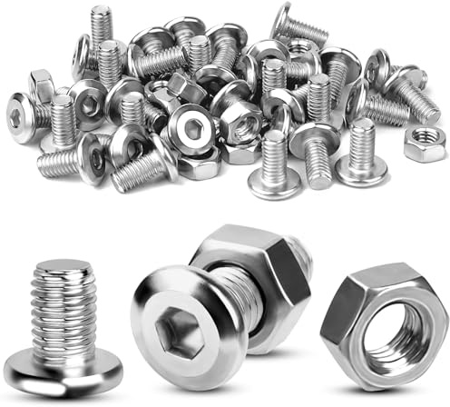 TXXATX M5x10 mm Schrauben Flachkopfschrauben Set 60 Sätze Schrauben mit Muttern Edelstahlschrauben Sechskantschrauben mit Muttern Linsenkopfschrauben Innensechskantschrauben für Möbelreparatur DIY