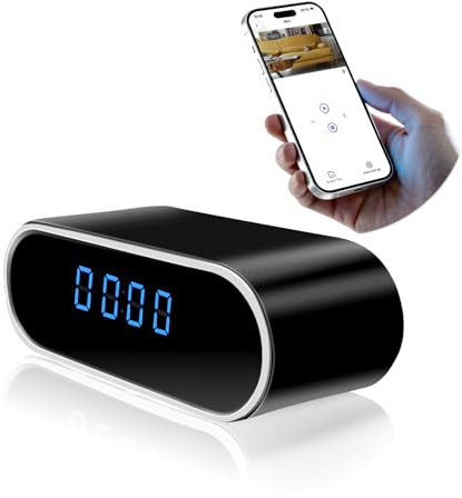 IKLOOCQ WiFi Hidden Spy Camera Clock, HD 1080P Spy Nanny Cam Hidden Cameras for Home, Mini Spy Cam Secret Camera for Bedroom with Night Vision and Motion Detection