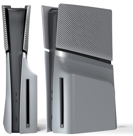 eXtremeRate eXcover Copertura Compatibile con ps5 Slim Console Disc Edition | Coperchio Laterale, Custodia Placca Ventilata, Shell Ricambio per ps5 Slim Disc Console, Grigio