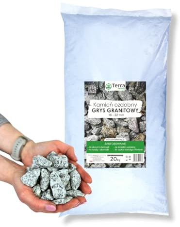 Feniks Granit Deko 20 kg (16-22mm) Splitt Grau | Ideal für die Gartengestaltung | Salz und Pfeffer Granit Naturstein | Splitt |Granitsplitt