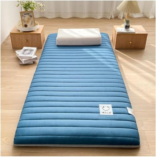 Matelas - Style minimaliste - Tapis de couchage pliable - Surface matelassée douce et légère - Coussin de lit en mousse pour dortoir d'étudiant, camping, chambre d'amis (D, 120 x 200 cm)