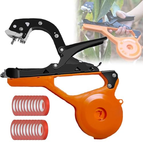 SBJKLYRN Machine à laminer Les Plantes， Outil de Jardinage et de Vigne Portable avec 20 Rouleaux de Fil de Fer, diamètre de Ligature Maximal de 50 mm, 2000 Attaches/Heure