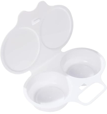 Xijobido Pochierte Eierkocher für die Mikrowelle,Mikrowellen-Eierdampfer - Pochierter Eierdampfer mit 2 Eiern, Eierbereiter für das Frühstück zu Hause