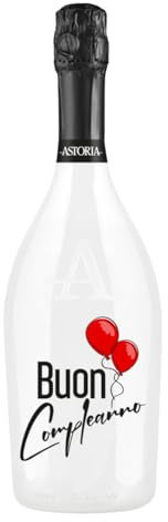 BRANDGIFT.IT Bottiglia Personalizzata Compleanno Astoria Spumante Brut 75 Ml Perlage Fine Persistente Sapore Fitto Ed Equilibrato Bottiglia Prosecco Personalizzata Per Brindisi Originali