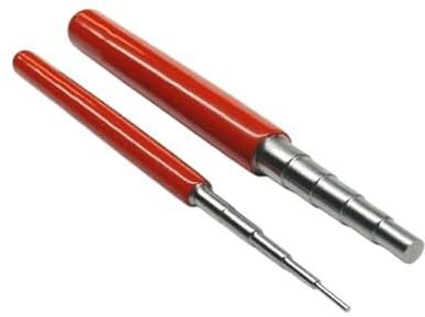 Wire Wrapping Steel Mandrels Set, Bead Working Tools, Jump Ring Making, Red Handle, 2-Piece