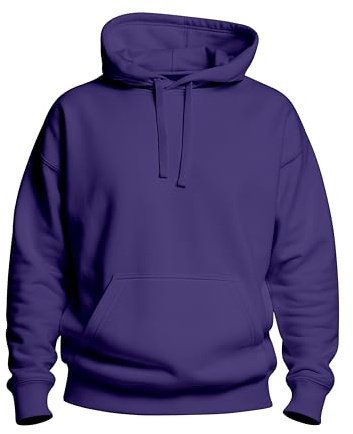 Love My Fashions ® Mens Hoodie Pullover Hooded Sweatshirt Fleece Jumper Plain Hoodies For Men UK Purple